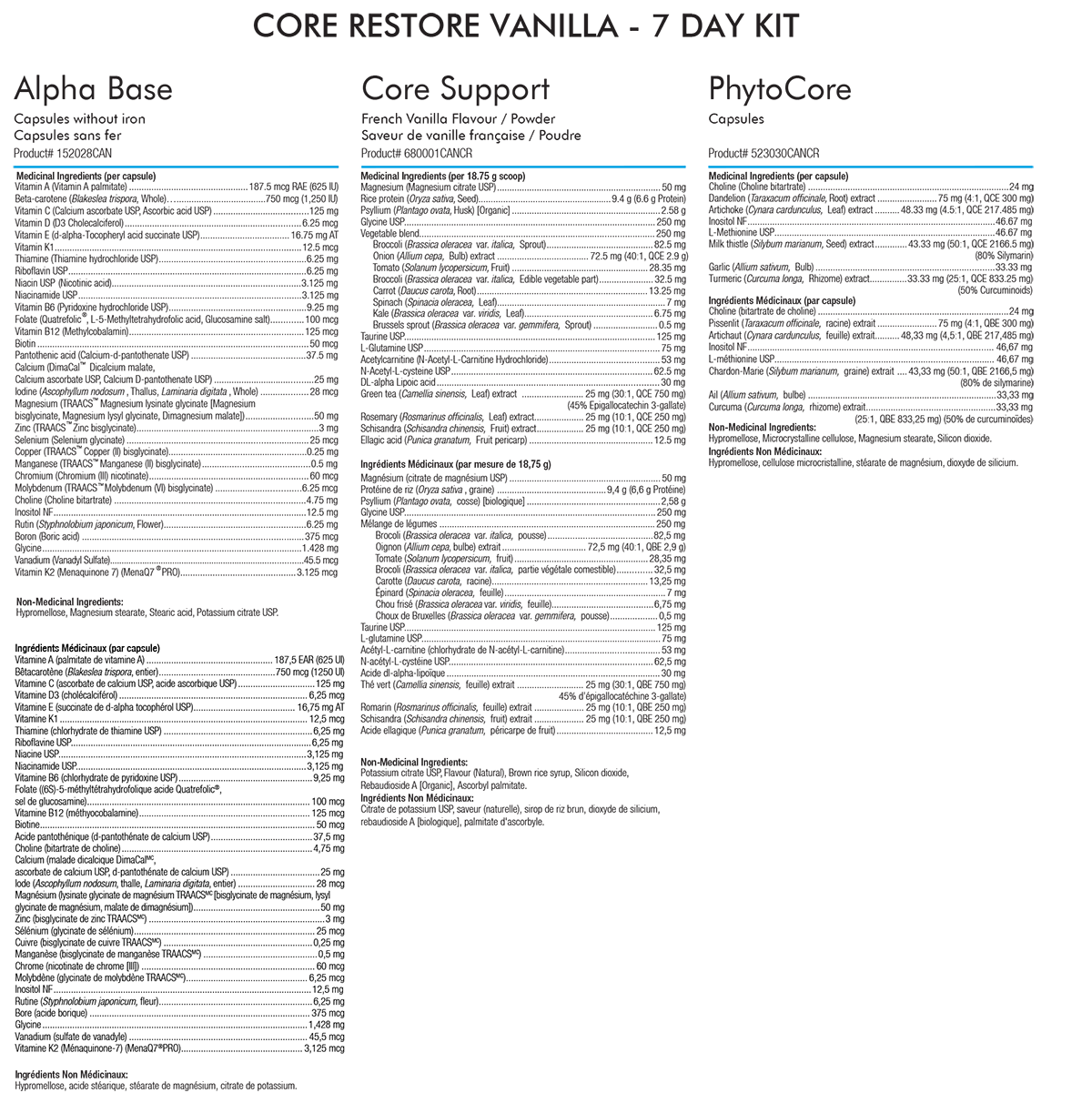 Core Restore 7-Day Kit (Vanilla)